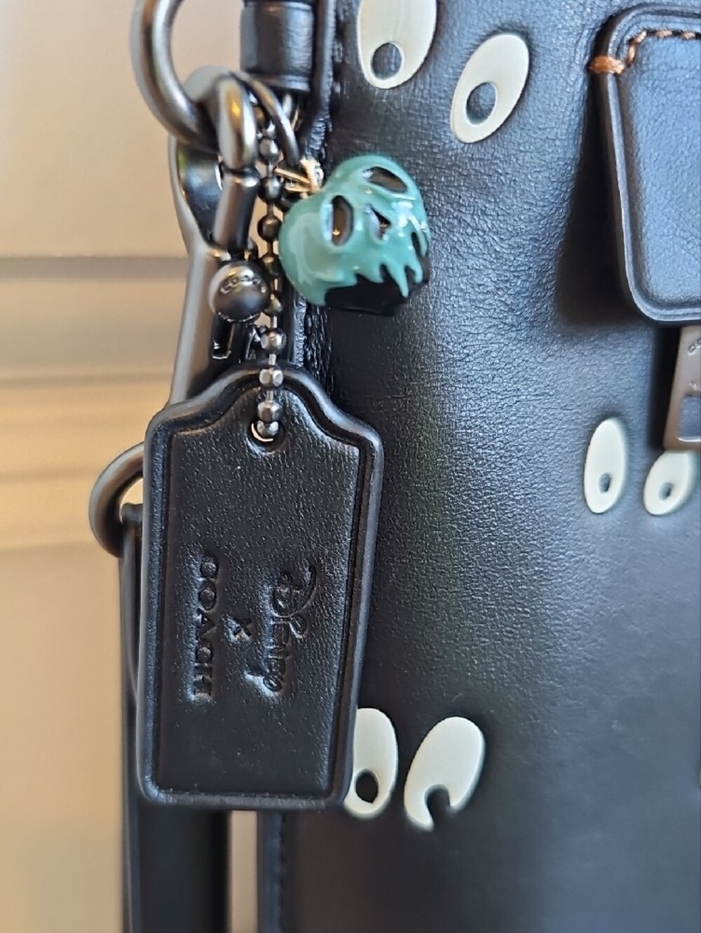 NWT Disney x Coach Dark Fairy Tale Spooky Eyes Leather Carryall Pouch Clutch - Picture 5 of 11